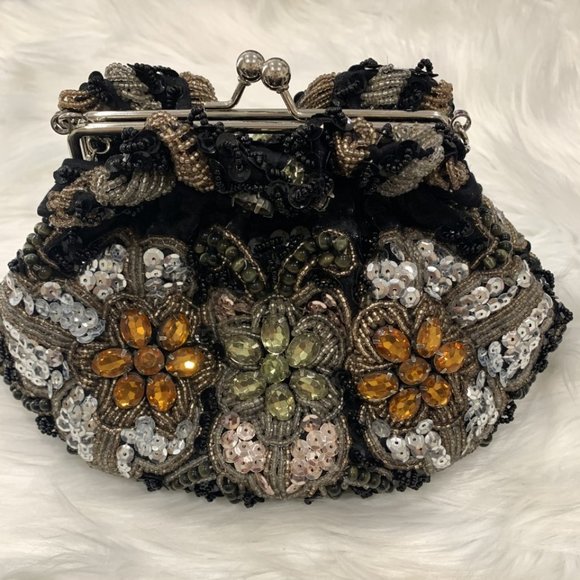 Far Nine Flower Crystal Evening Bag Clutch Purse - Picture 2 of 7